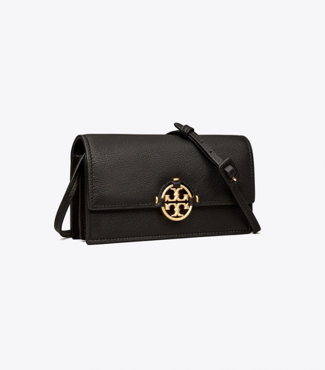 TORY BURCH MILLER WALLET CROSSBODY - Black | Free Shipping