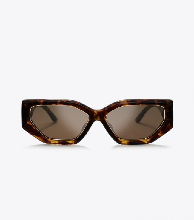 TORY BURCH KIRA GEOMETRIC SUNGLASSES - Dark Tortoise | Free Shipping