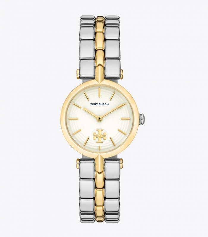 TORY BURCH KIRA WATCH, TWO-TONE GOLD/STAINLESS STEEL - Ivory/2 Tone | Free Shipping