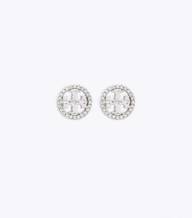 TORY BURCH MILLER PAVe STUD EARRING - Tory Silver/Crystal | Free Shipping