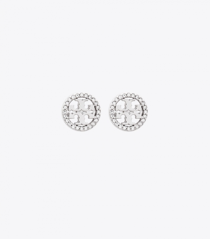 TORY BURCH MILLER PAVe STUD EARRING - Tory Silver/Crystal | Free Shipping
