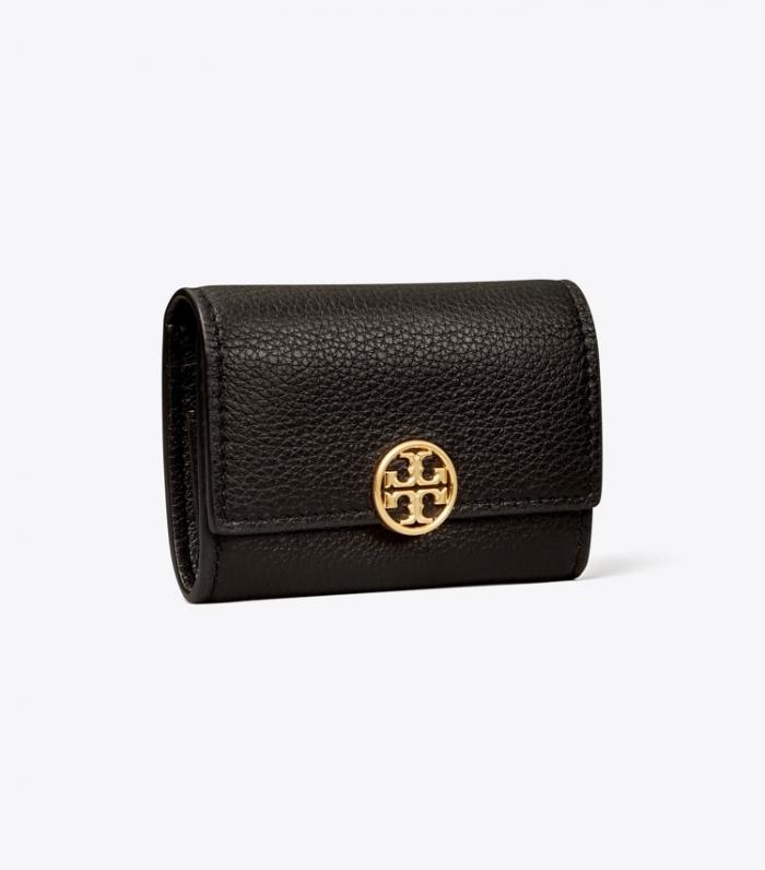 TORY BURCH MINI MILLER WALLET - Black | Free Shipping