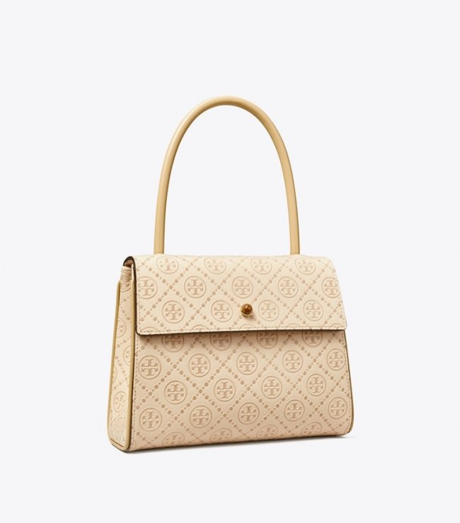 TORY BURCH SMALL T MONOGRAM DEVILLE BAG - New Cream | Free Shipping