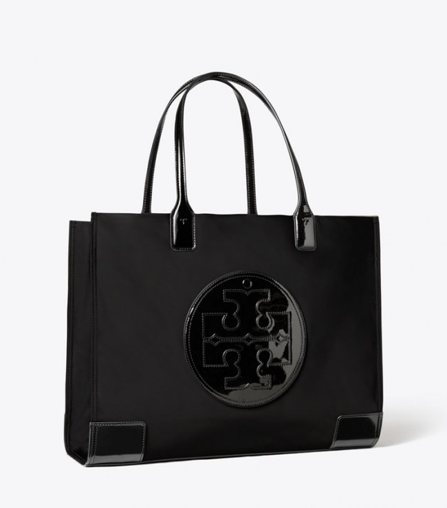 TORY BURCH ELLA PATENT TOTE BAG - Black | Free Shipping