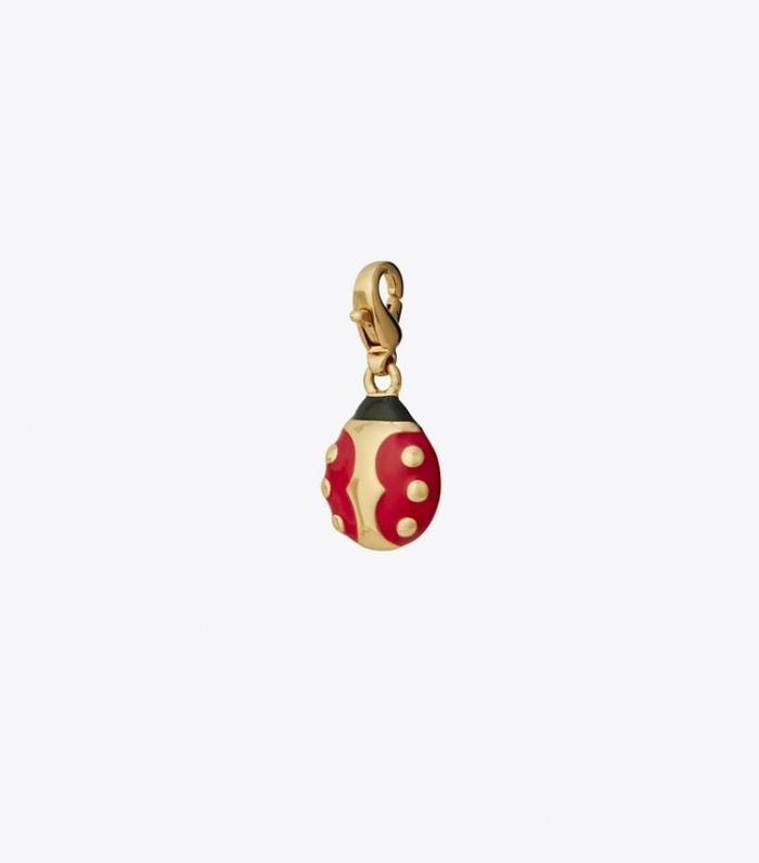 TORY BURCH LADYBUG CHARM - Tory Gold / Red | Free Shipping