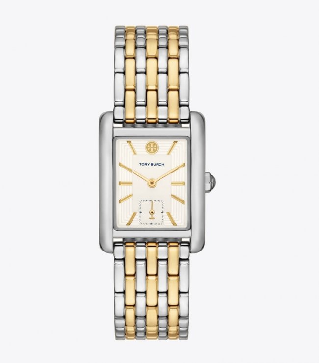 TORY BURCH ELEANOR WATCH, TWO-TONE GOLD/STAINLESS STEEL - Ivory / Two-Tone | Free Shipping