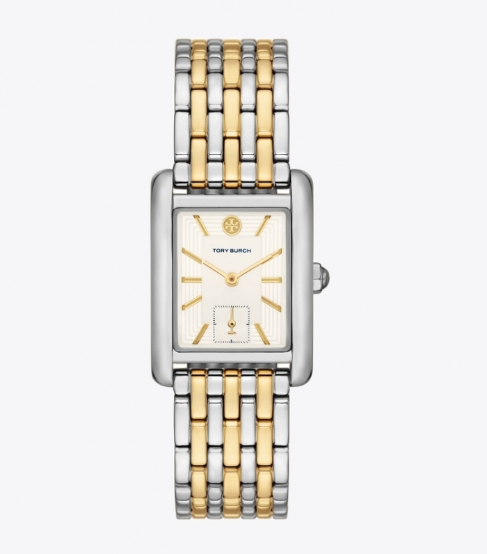 TORY BURCH ELEANOR WATCH, TWO-TONE GOLD/STAINLESS STEEL - Ivory / Two-Tone | Free Shipping