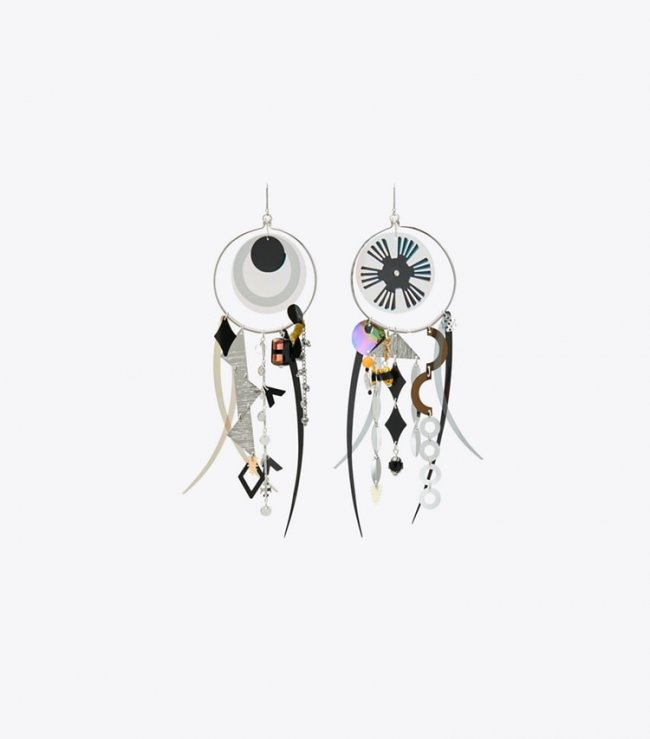 TORY BURCH GALAXY HOOPS - Silver / Multi | Free Shipping
