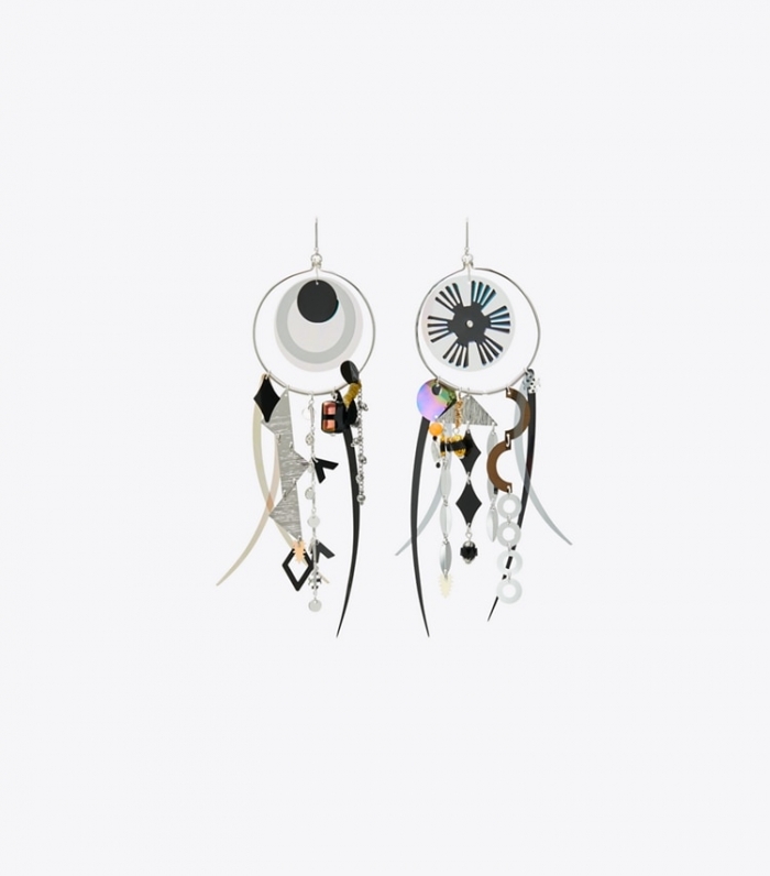 TORY BURCH GALAXY HOOPS - Silver / Multi | Free Shipping
