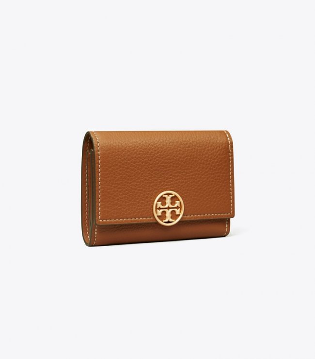 TORY BURCH MEDIUM MILLER FLAP WALLET - Light Umber | Free Shipping