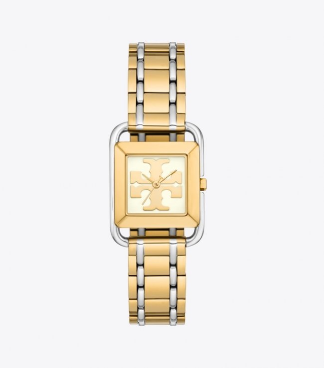 TORY BURCH MILLER WATCH, TWO-TONE STAINLESS STEEL - Ivory/2 Tone | Free Shipping