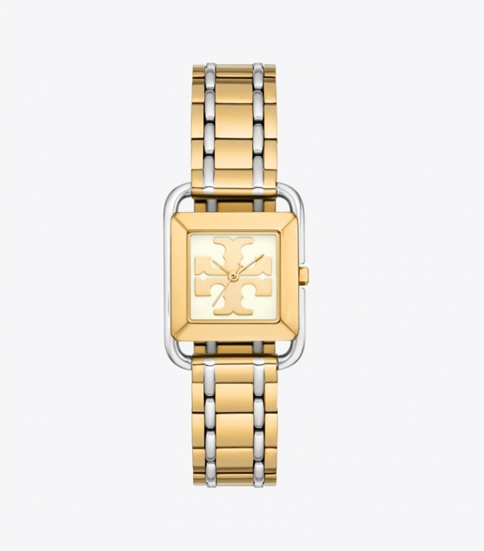 TORY BURCH MILLER WATCH, TWO-TONE STAINLESS STEEL - Ivory/2 Tone | Free Shipping