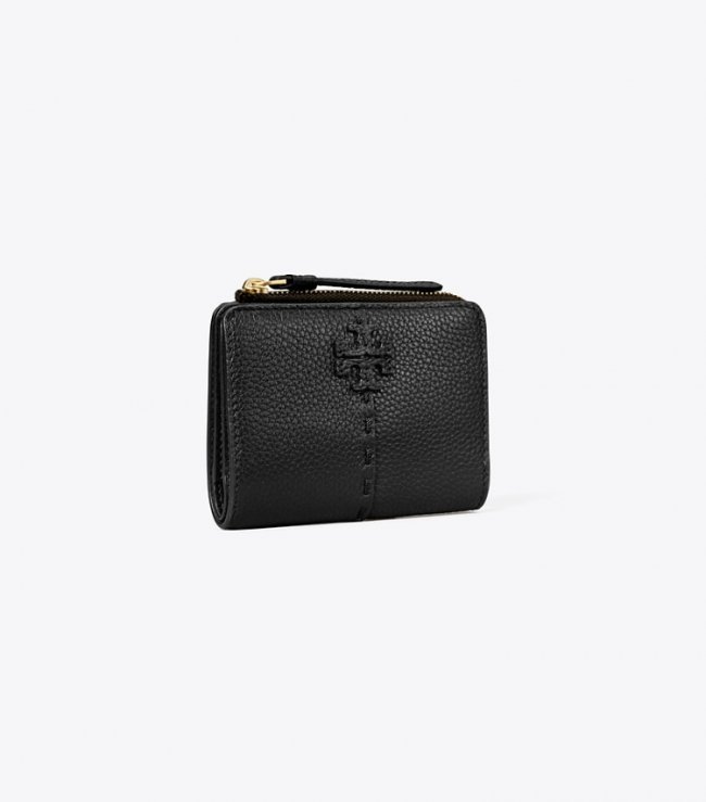 TORY BURCH MCGRAW BI-FOLD WALLET - Black | Free Shipping