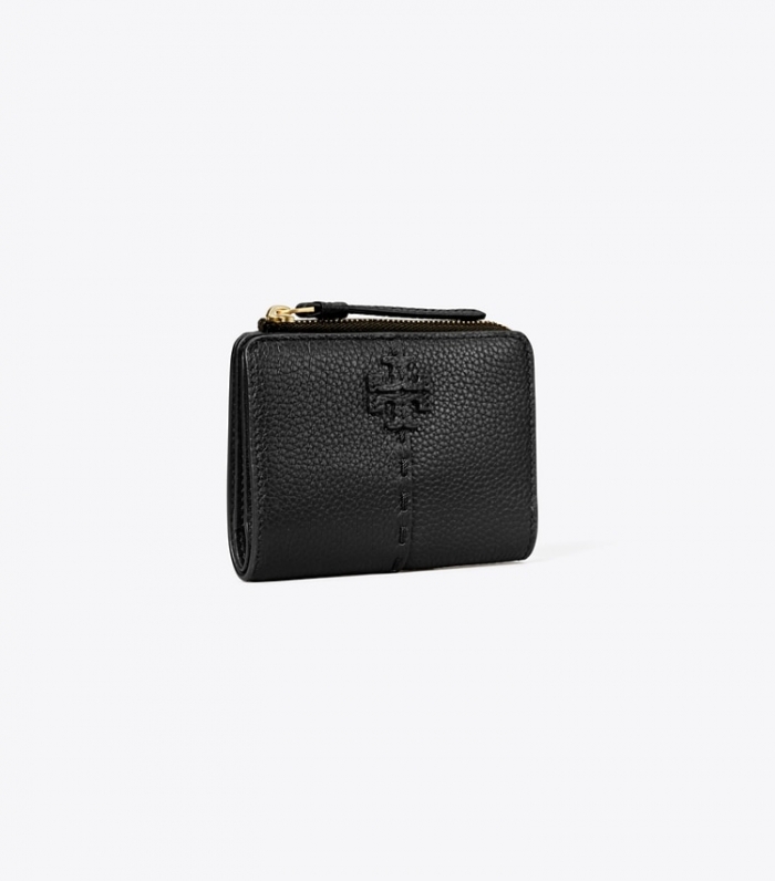 TORY BURCH MCGRAW BI-FOLD WALLET - Black | Free Shipping