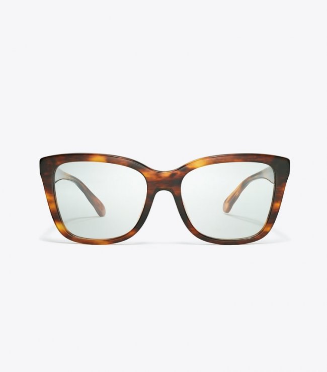 TORY BURCH KIRA SQUARE EYEGLASSES - Dark Wood | Free Shipping