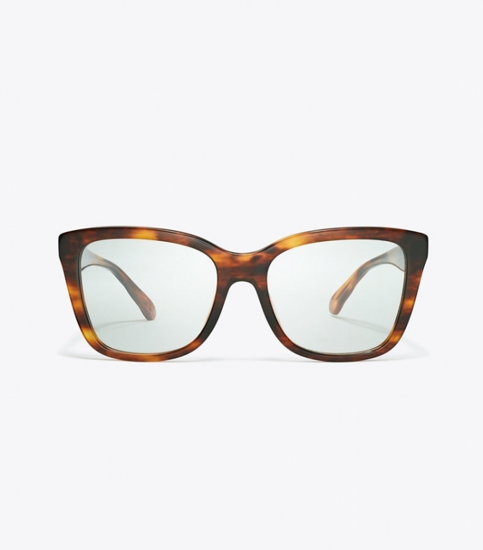 TORY BURCH KIRA SQUARE EYEGLASSES - Dark Wood | Free Shipping