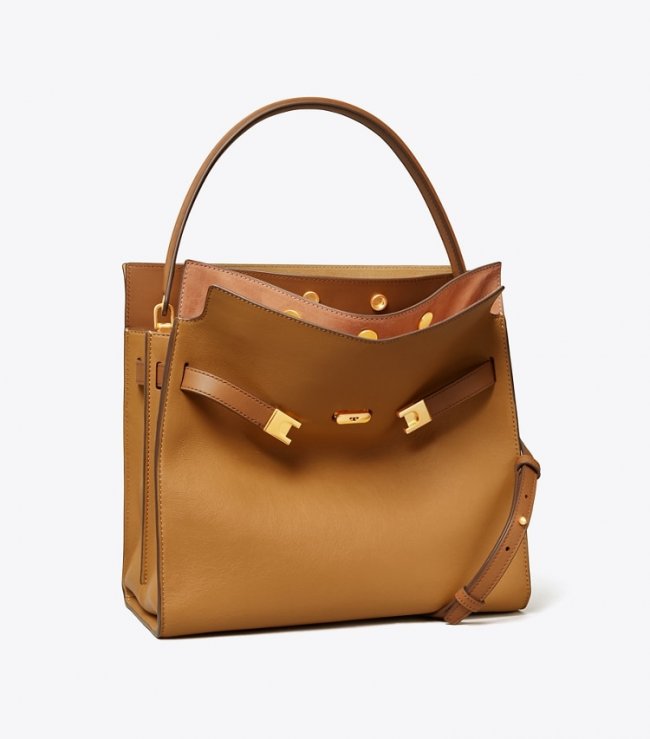 TORY BURCH LEE RADZIWILL DOUBLE BAG - Tiramisu | Free Shipping