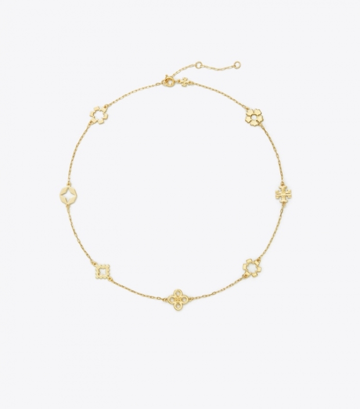 TORY BURCH KIRA CLOVER NECKLACE - Tory Gold | Free Shipping