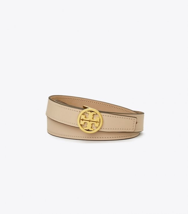 TORY BURCH 1"MILLER BELT - New Cream / Gold | Free Shipping