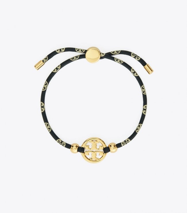 TORY BURCH T MONOGRAM MILLER SLIDER BRACELET - Tory Gold / Navy / Ivory | Free Shipping