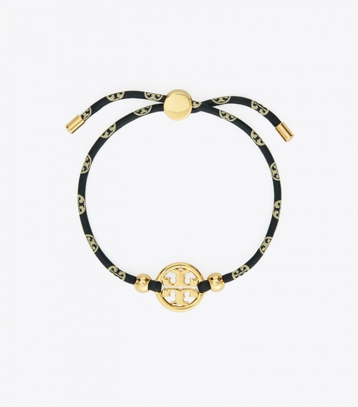 TORY BURCH T MONOGRAM MILLER SLIDER BRACELET - Tory Gold / Navy / Ivory | Free Shipping