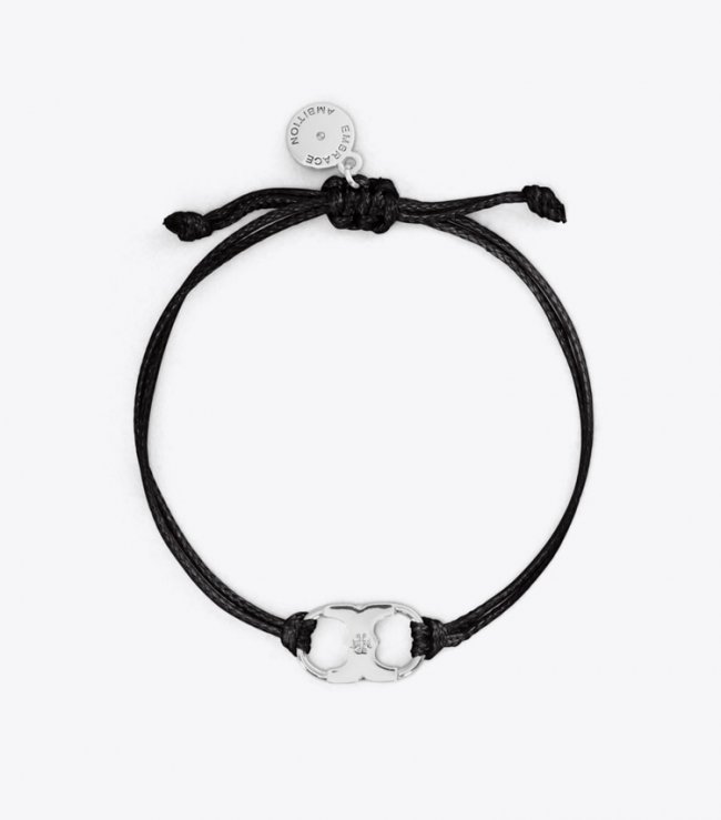 TORY BURCH EMBRACE AMBITION BRACELET - Tory Silver / Black | Free Shipping