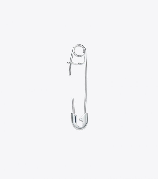 TORY BURCH STATEMENT SAFETY PIN EARRING - Tory Silver | Free Shipping