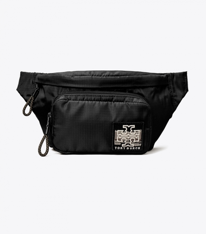TORY BURCH RIPSTOP BELT BAG - Black | Free Shipping