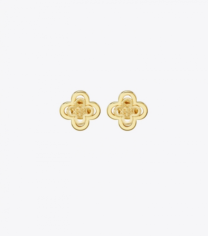 TORY BURCH KIRA CLOVER STACKED STUD - Tory Gold | Free Shipping