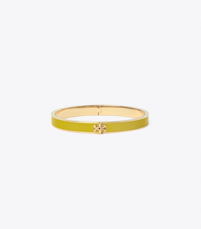 TORY BURCH KIRA ENAMEL 7MM BRACELET - Tory Gold / Goldfinch | Free Shipping