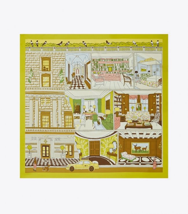 TORY BURCH DOLLHOUSE SQUARE - Tory Mansion Chartreuse | Free Shipping