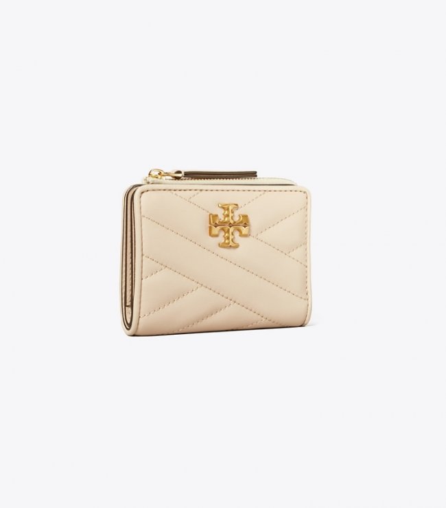 TORY BURCH KIRA CHEVRON BI-FOLD WALLET - New Cream | Free Shipping