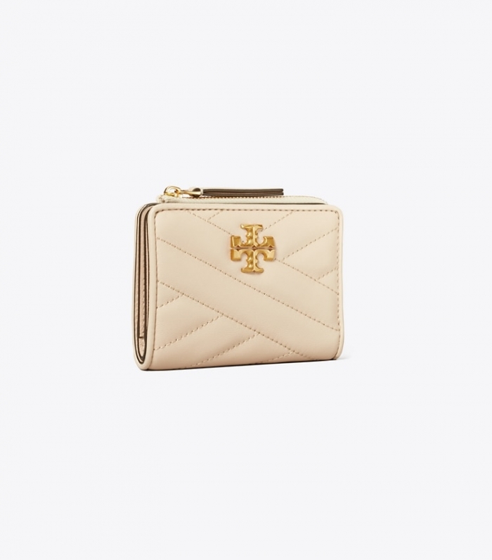 TORY BURCH KIRA CHEVRON BI-FOLD WALLET - New Cream | Free Shipping