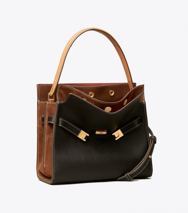 TORY BURCH SMALL LEE RADZIWILL DOUBLE BAG - Black | Free Shipping