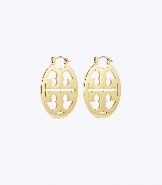 TORY BURCH SMALL MILLER HOOP EARRING - Tory Gold | Free Shipping