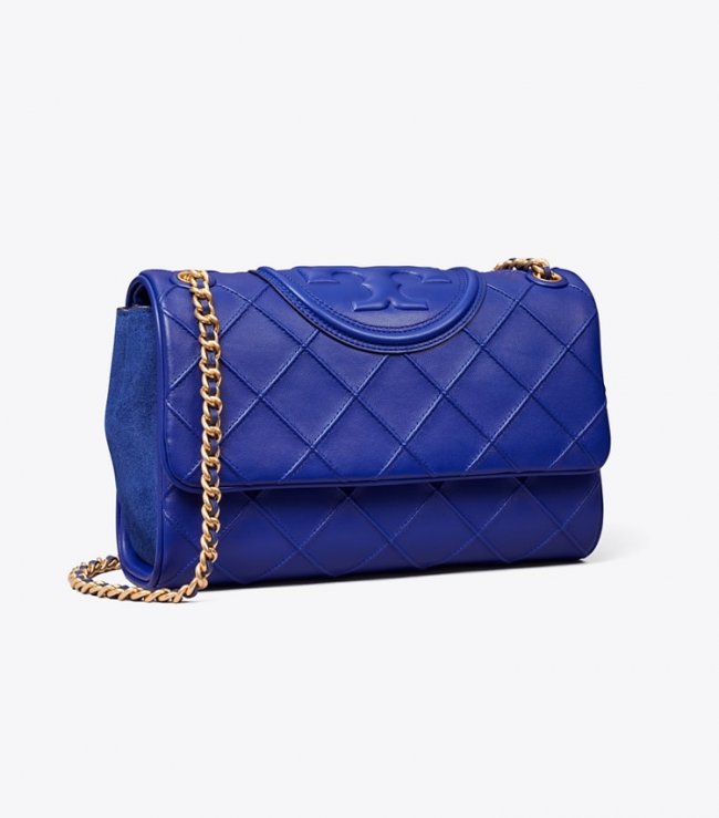 TORY BURCH FLEMING SOFT CONVERTIBLE SHOULDER BAG - Navy Day | Free Shipping