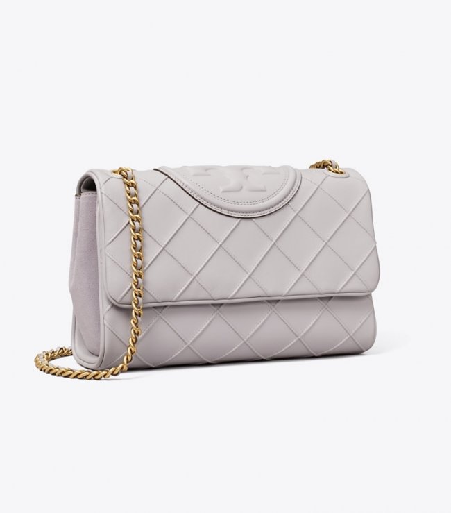 TORY BURCH FLEMING SOFT CONVERTIBLE SHOULDER BAG - Bay Gray | Free Shipping