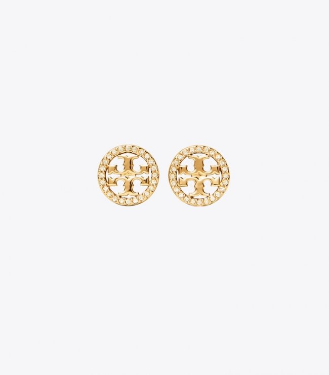 TORY BURCH MILLER PAVe STUD EARRING - Tory Gold/Crystal | Free Shipping