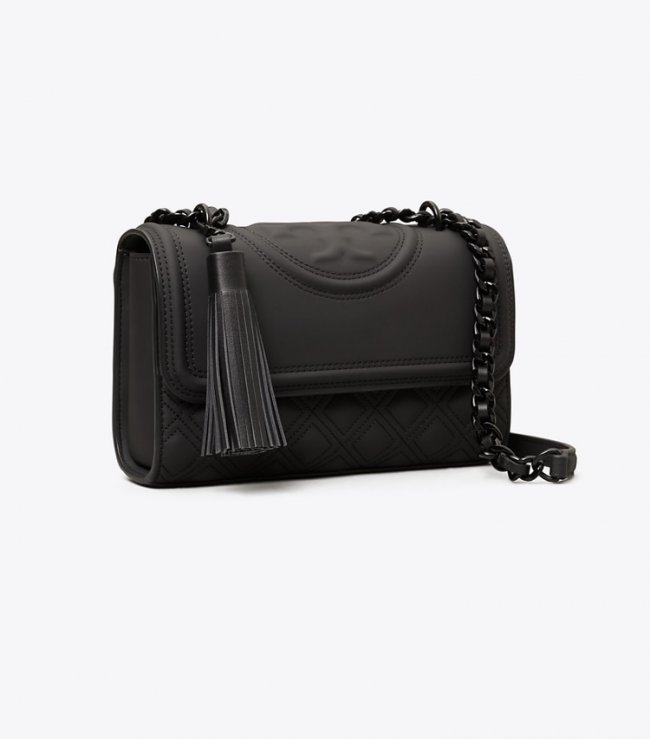 TORY BURCH SMALL FLEMING MATTE CONVERTIBLE SHOULDER BAG - Black | Free Shipping