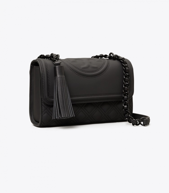 TORY BURCH SMALL FLEMING MATTE CONVERTIBLE SHOULDER BAG - Black | Free Shipping