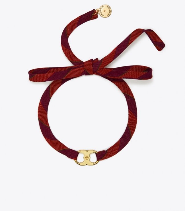 TORY BURCH EMBRACE AMBITION WRAP BRACELET - Tory Gold / Red / Purple | Free Shipping
