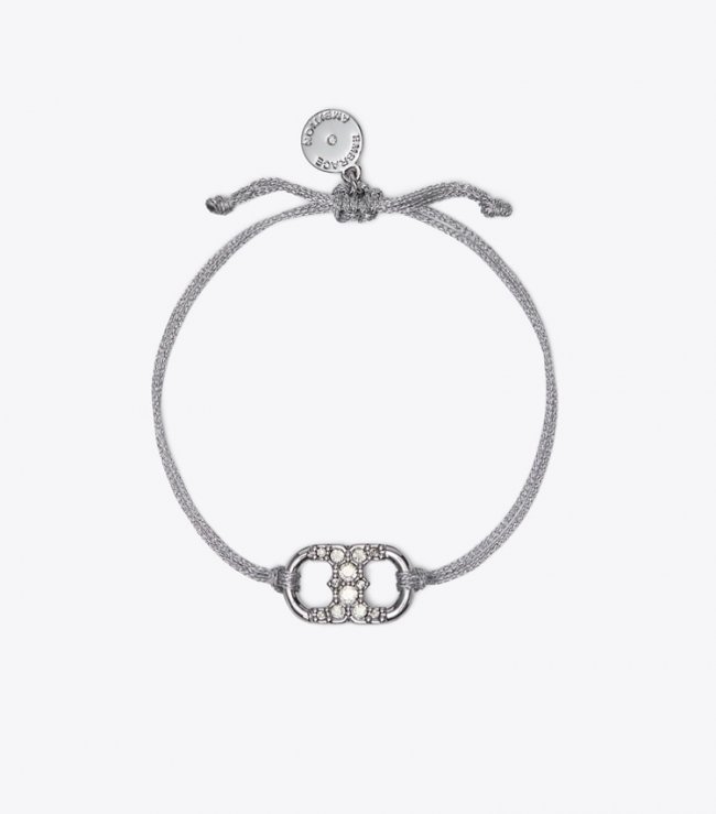 TORY BURCH EMBRACE AMBITION PAVe BRACELET - Tory Silver / Silver / Crystal | Free Shipping