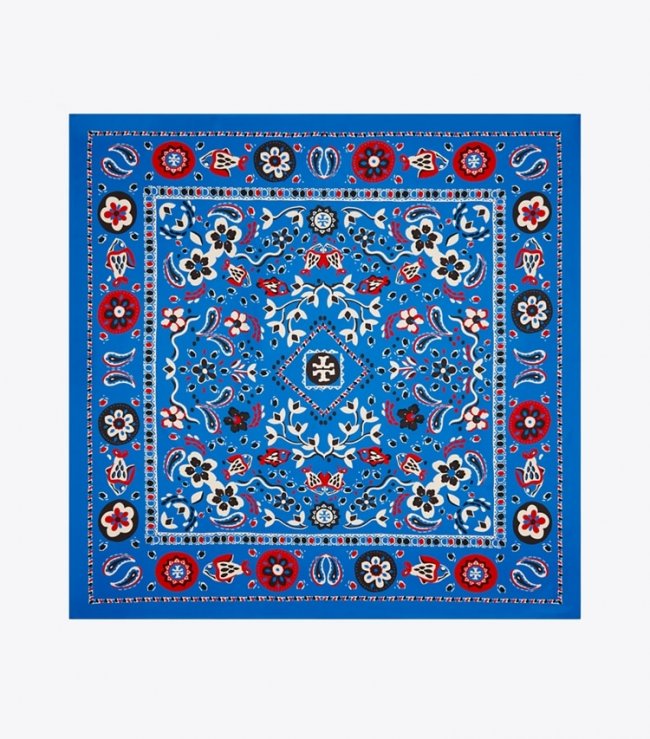 TORY BURCH OVERSIZED PISCES DREAM SILK SQUARE - Blue | Free Shipping