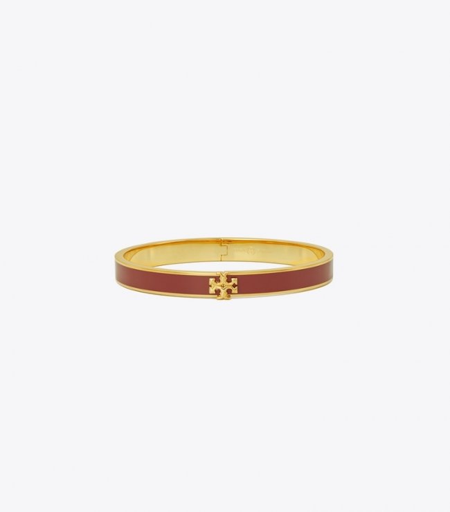 TORY BURCH KIRA ENAMEL 7MM BRACELET - Tory Gold / Sun-Dried Tomato | Free Shipping