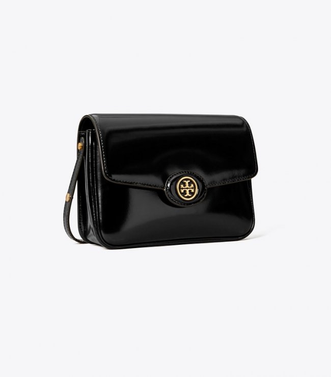 TORY BURCH ROBINSON SPAZZOLATO CONVERTIBLE SHOULDER BAG - Black | Free Shipping