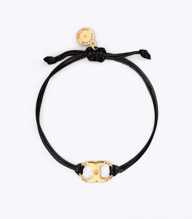 TORY BURCH EMBRACE AMBITION BRACELET - Black/Tory Gold | Free Shipping