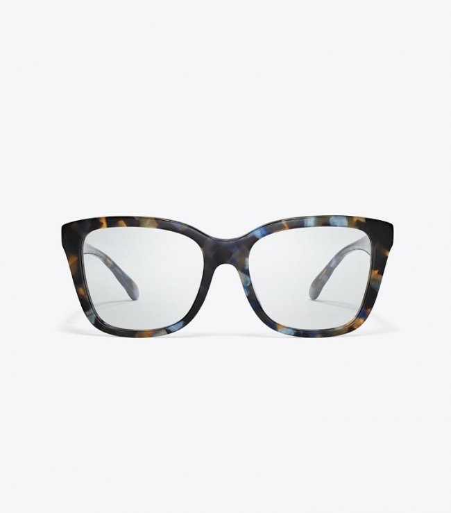 TORY BURCH KIRA SQUARE EYEGLASSES - Blue Tortoise | Free Shipping