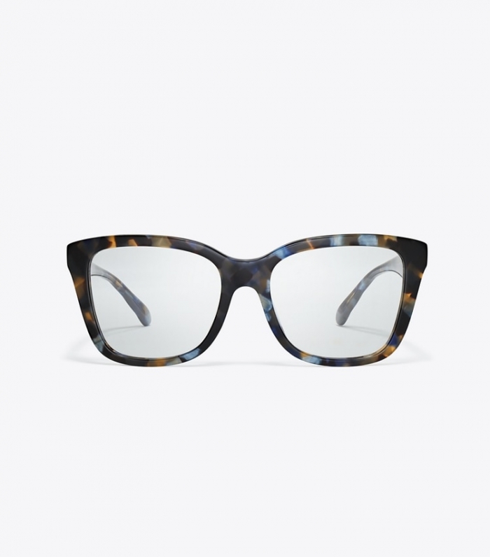 TORY BURCH KIRA SQUARE EYEGLASSES - Blue Tortoise | Free Shipping
