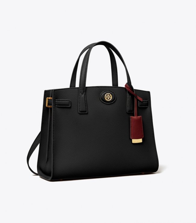 TORY BURCH SMALL ROBINSON SATCHEL - Black | Free Shipping