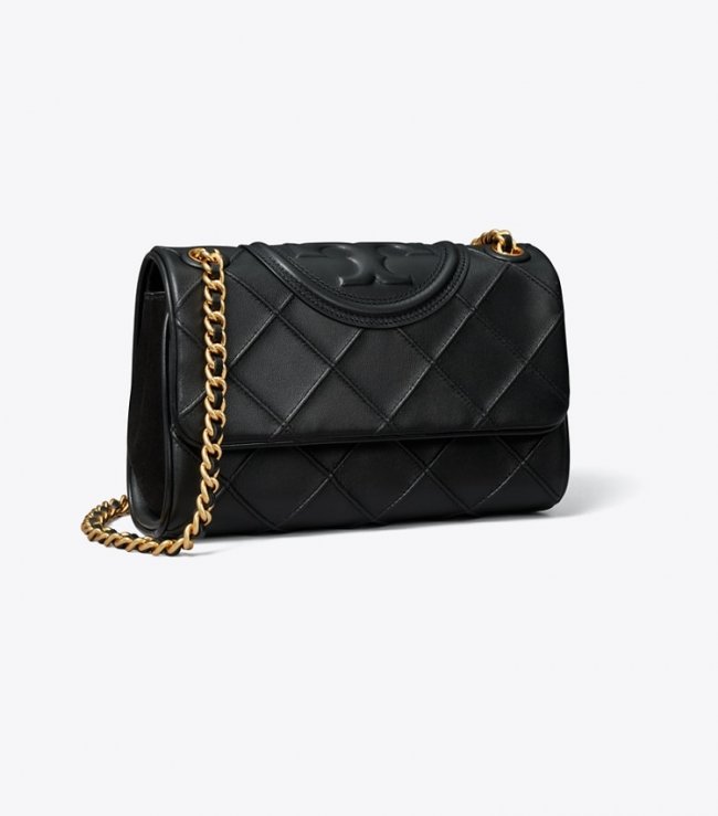 TORY BURCH SMALL FLEMING SOFT CONVERTIBLE SHOULDER BAG - Black | Free Shipping